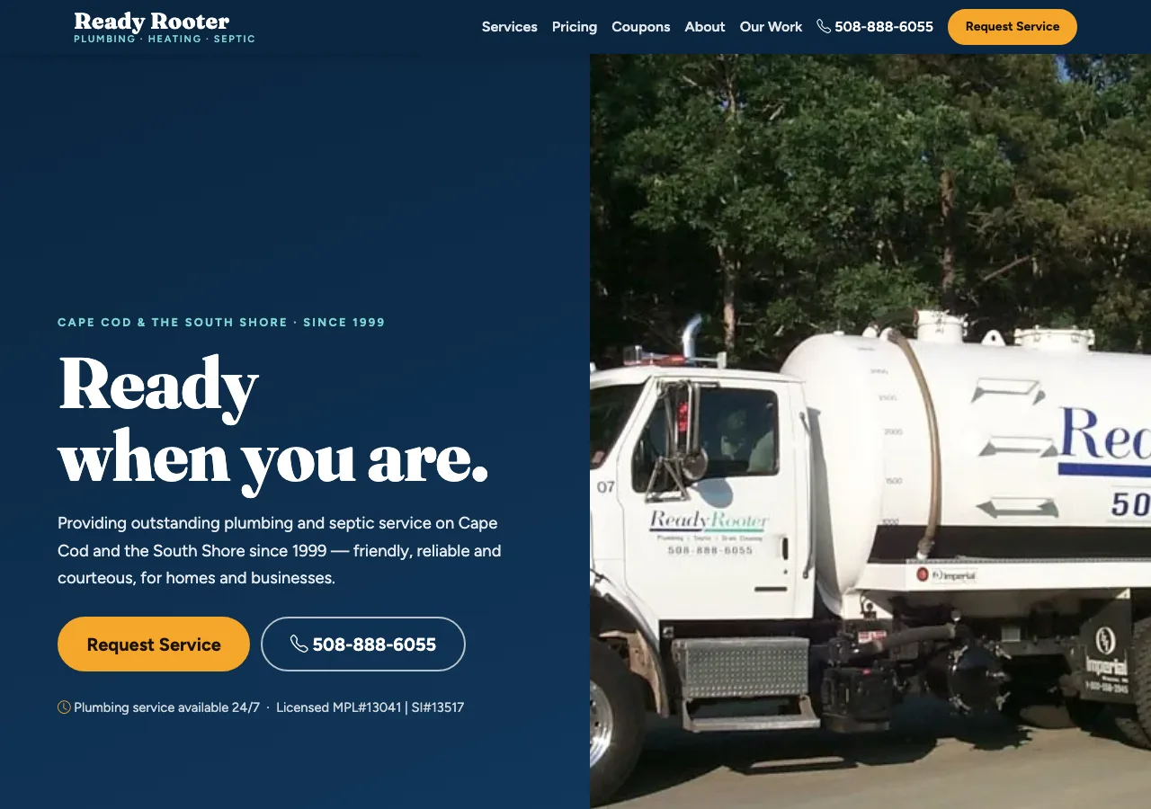Ready Rooter, Inc. — new site by Wicked Fast Web