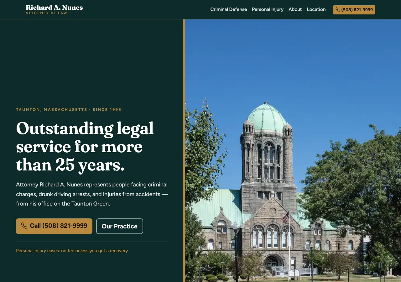 Richard A. Nunes, Attorney at Law — new site by Wicked Fast Web