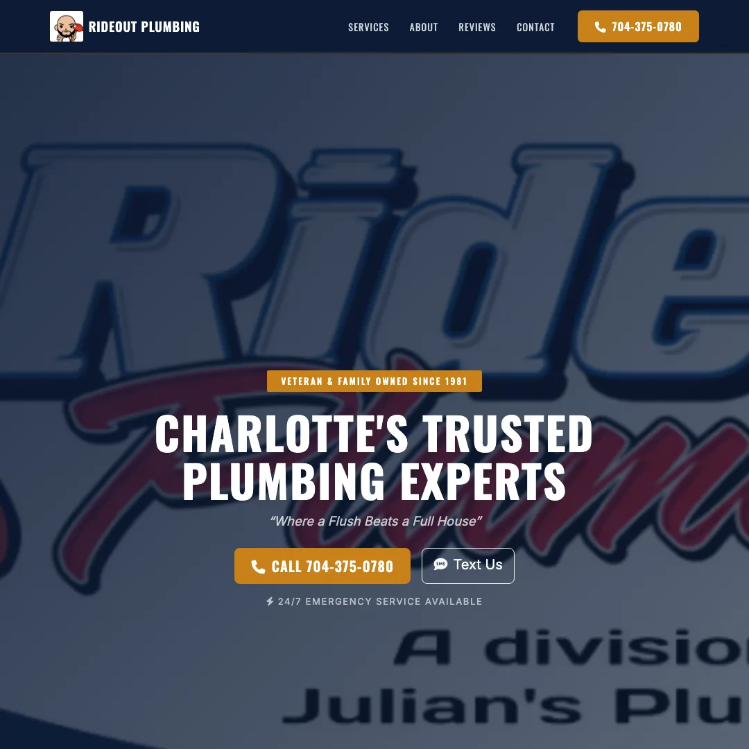 Rideout Plumbing — new site by Wicked Fast Web
