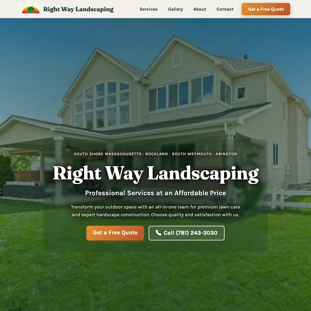 Right Way Landscaping — new site by Wicked Fast Web