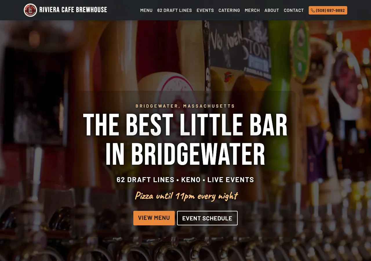 Riviera Cafe Brewhouse — new site by Wicked Fast Web
