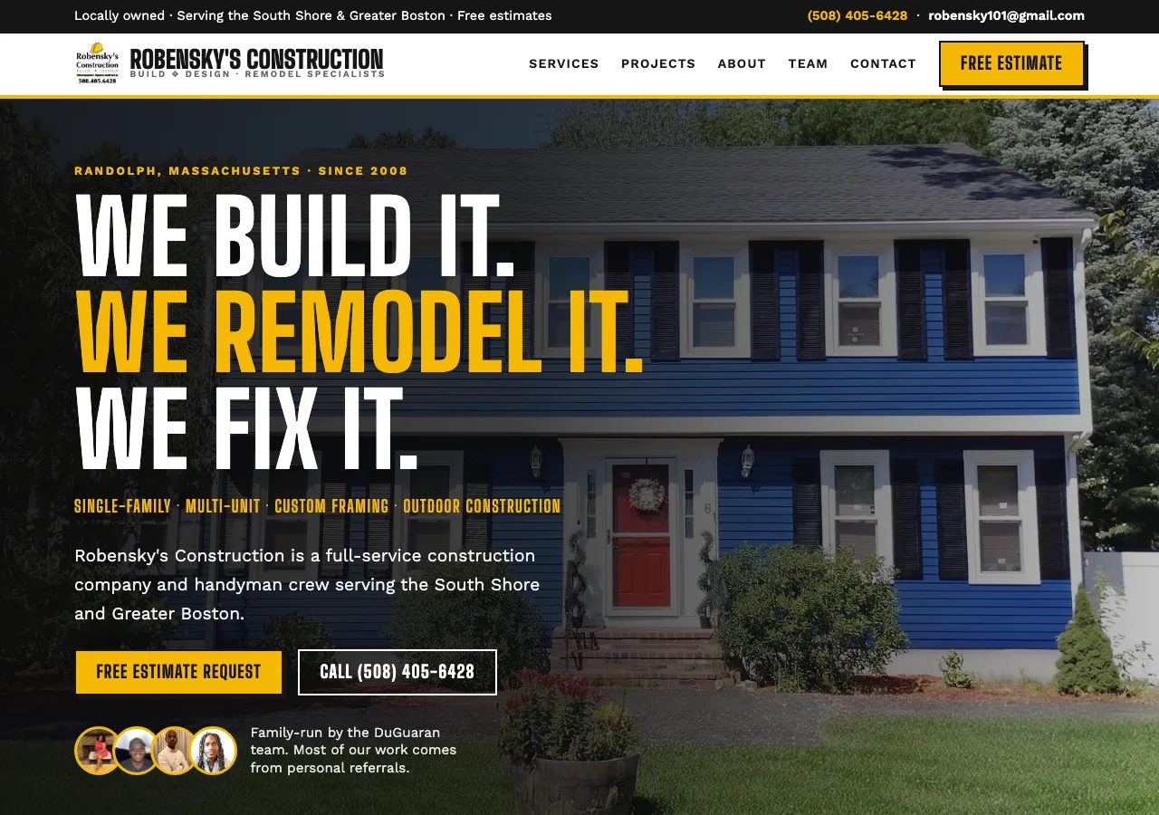 Robensky's Construction &mdash; your new site