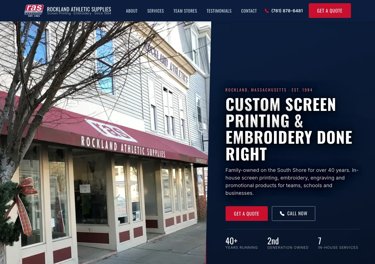 Rockland Athletic Supplies — new site