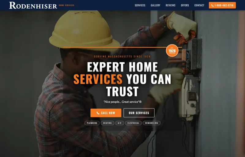 Rodenhiser Home Services — new site by Wicked Fast Web