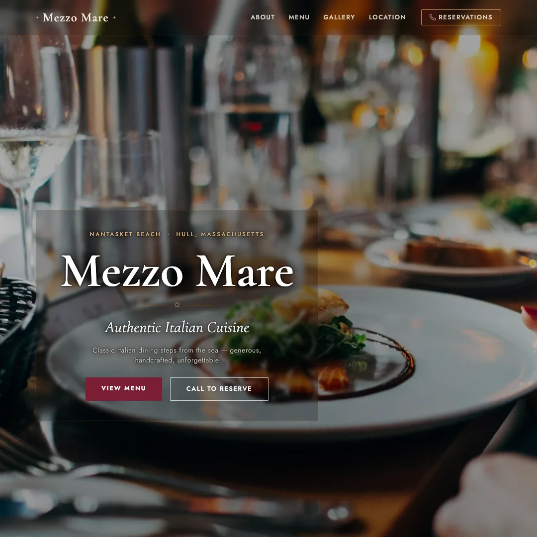 Mezzo Mare — new site by Wicked Fast Web