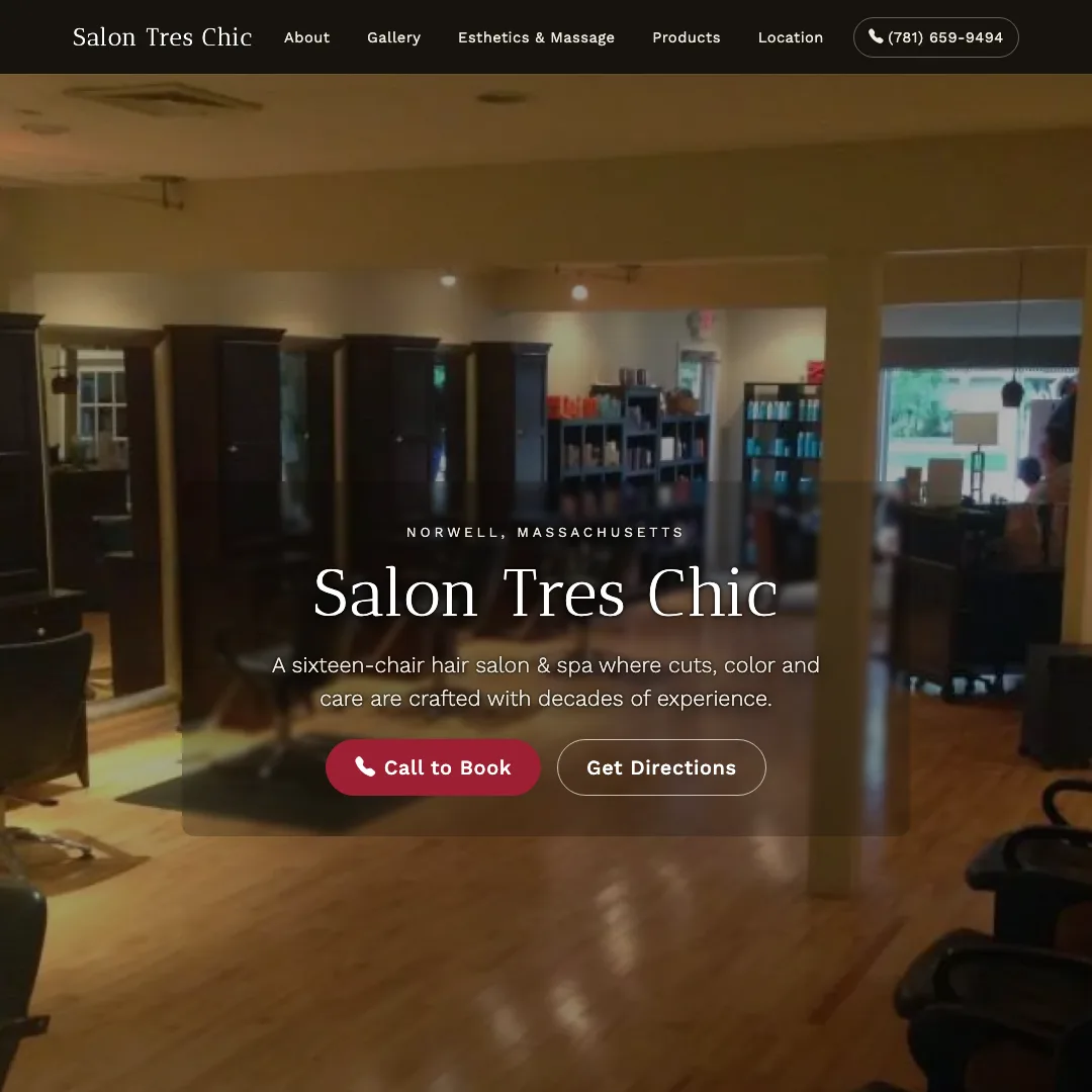 Salon Tres Chic — new site by Wicked Fast Web