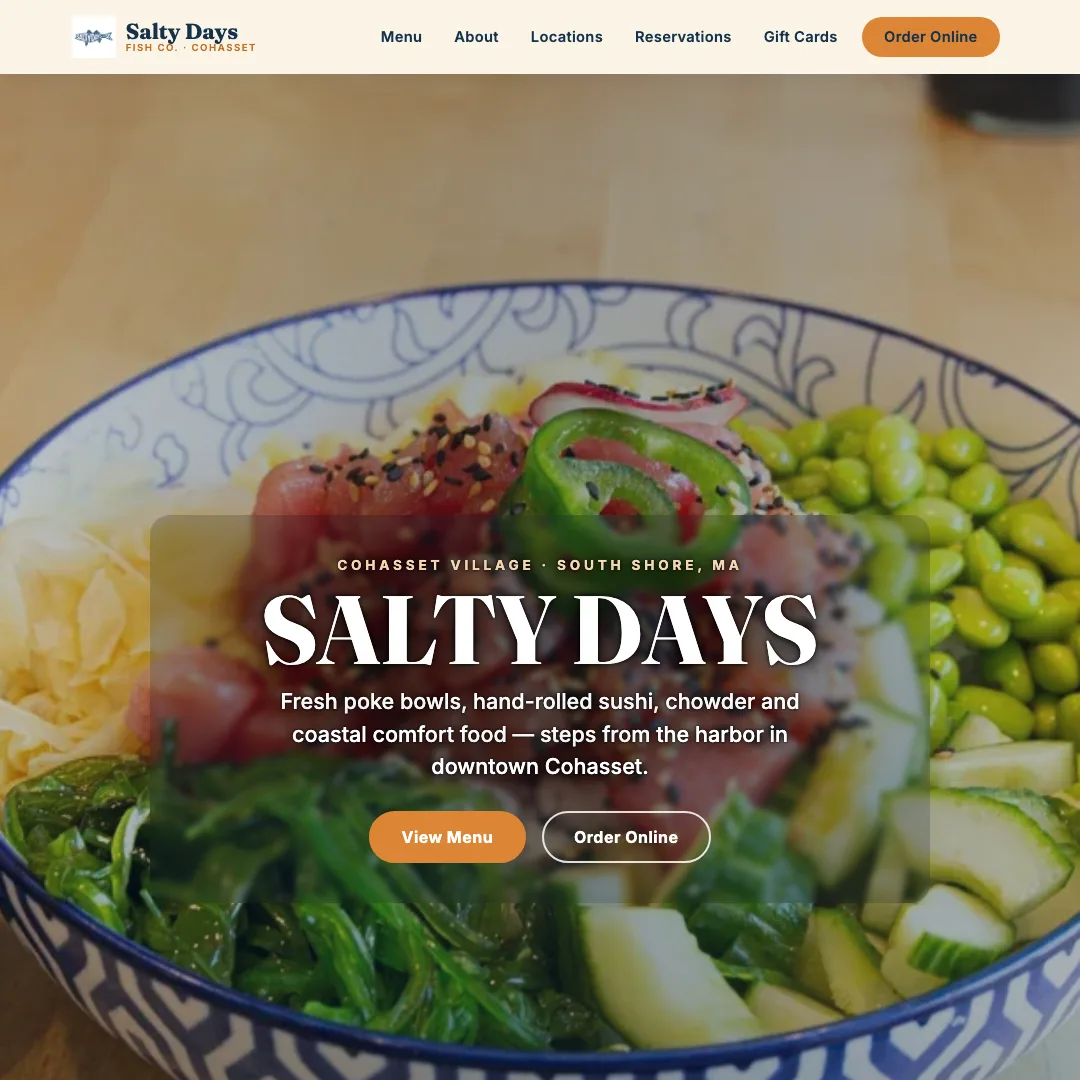 Salty Days Fish Co. — new site by Wicked Fast Web
