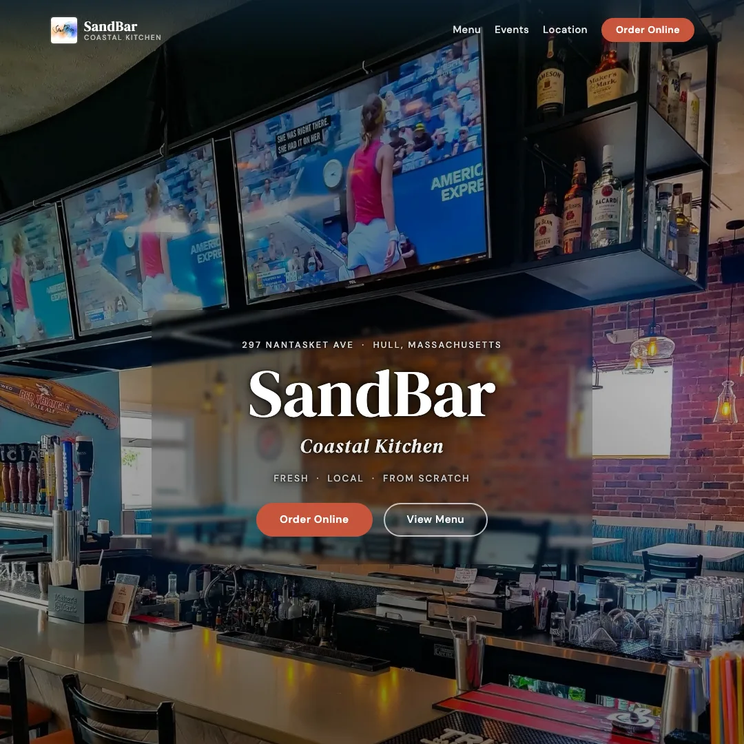 SandBar Coastal Kitchen — new site by Wicked Fast Web