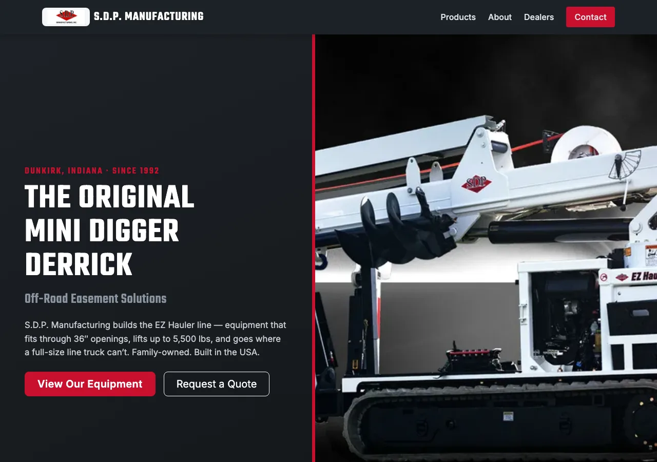 S.D.P. Manufacturing, Inc. — new site by Wicked Fast Web