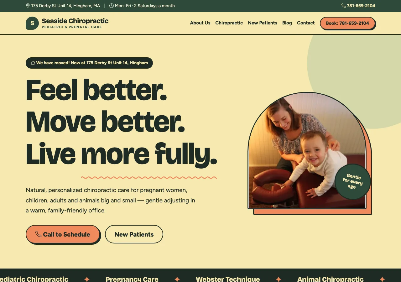 Seaside Chiropractic — new site by Wicked Fast Web