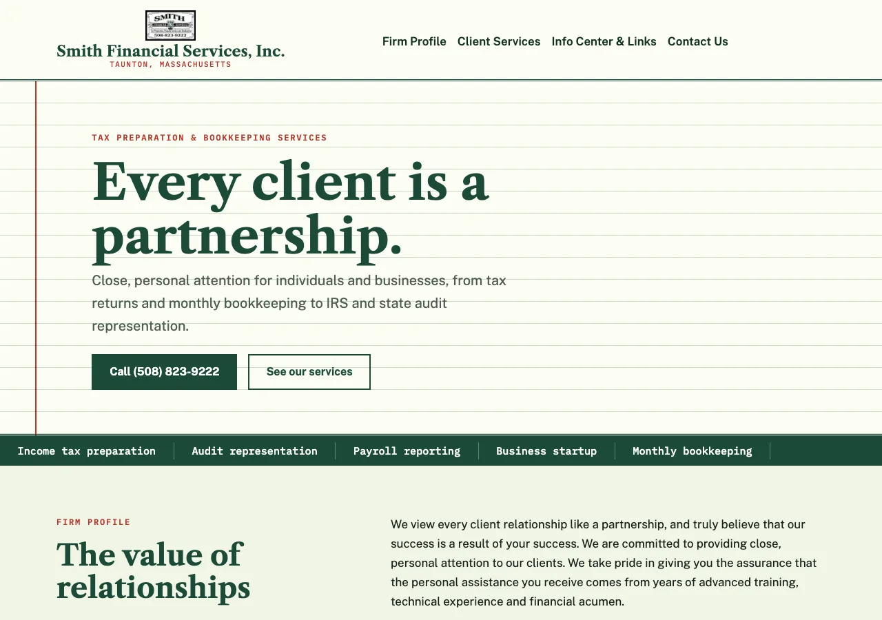 Smith Financial Services, Inc. — new site by Wicked Fast Web