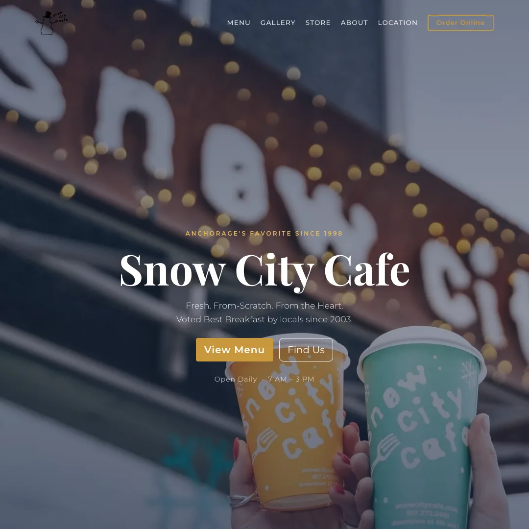 Snow City Cafe — new site by Wicked Fast Web