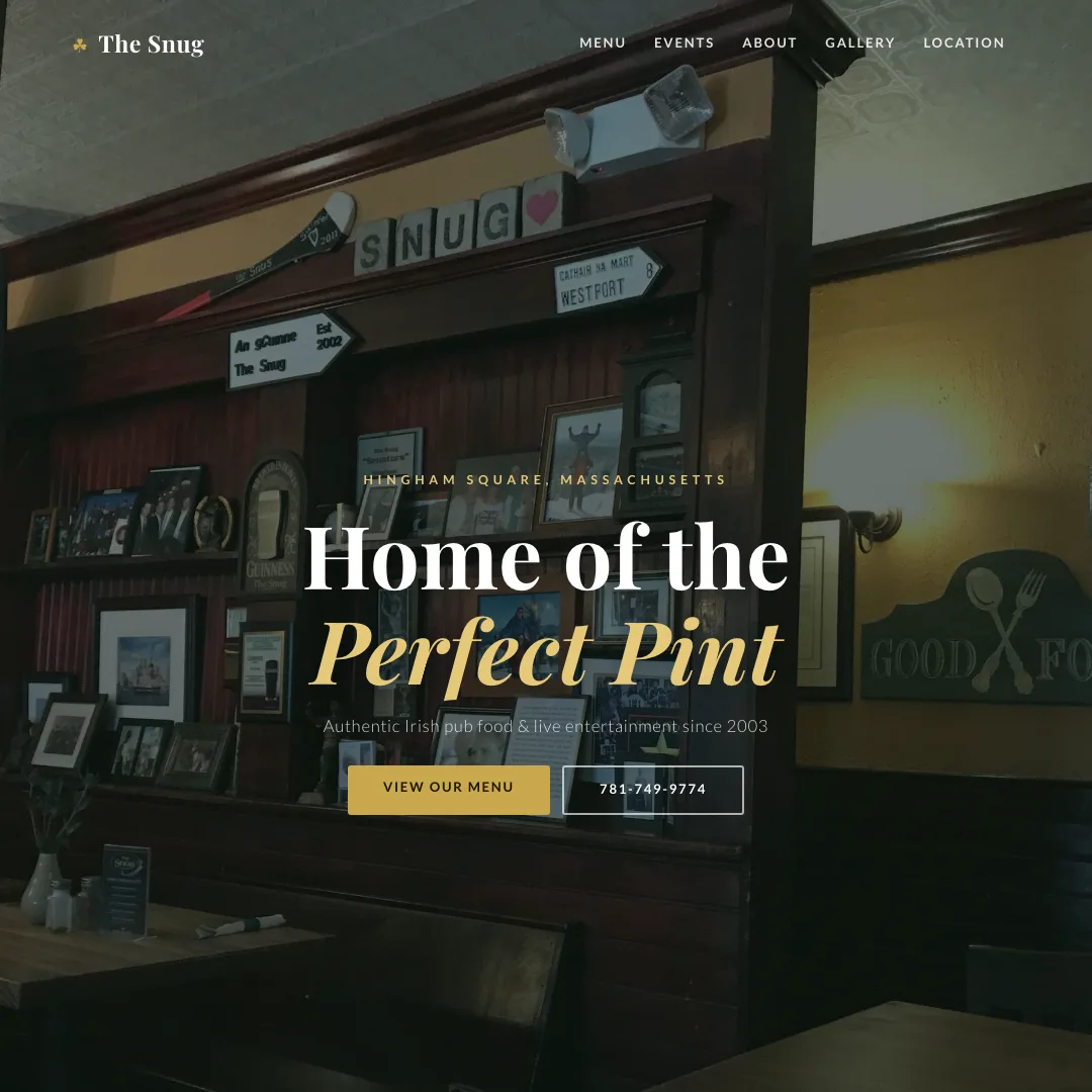 The Snug — new site by Wicked Fast Web