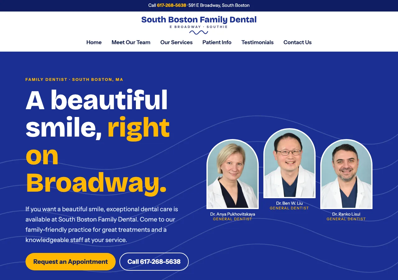 South Boston Family Dental — new site by Wicked Fast Web