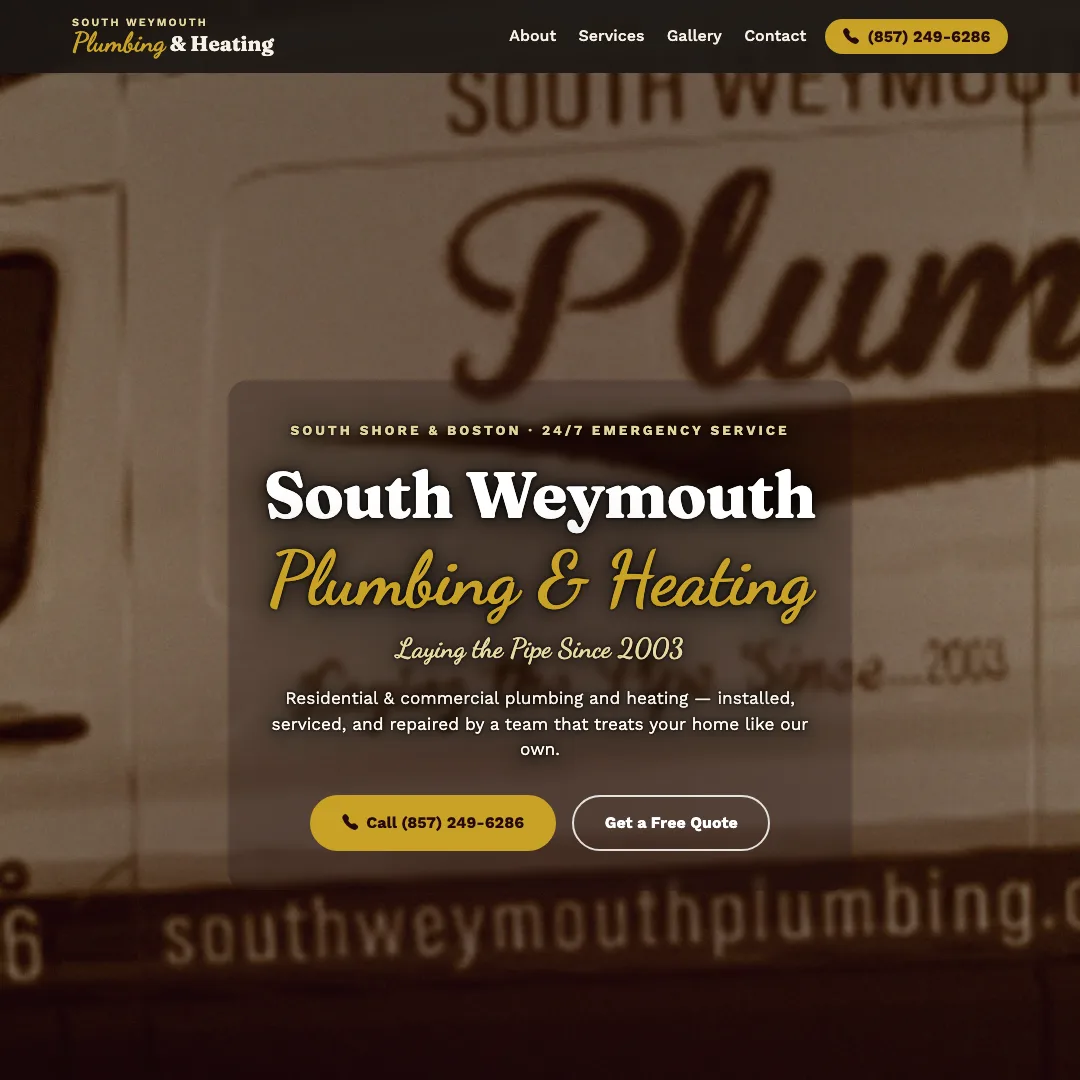 South Weymouth Plumbing & Heating — new site by Wicked Fast Web