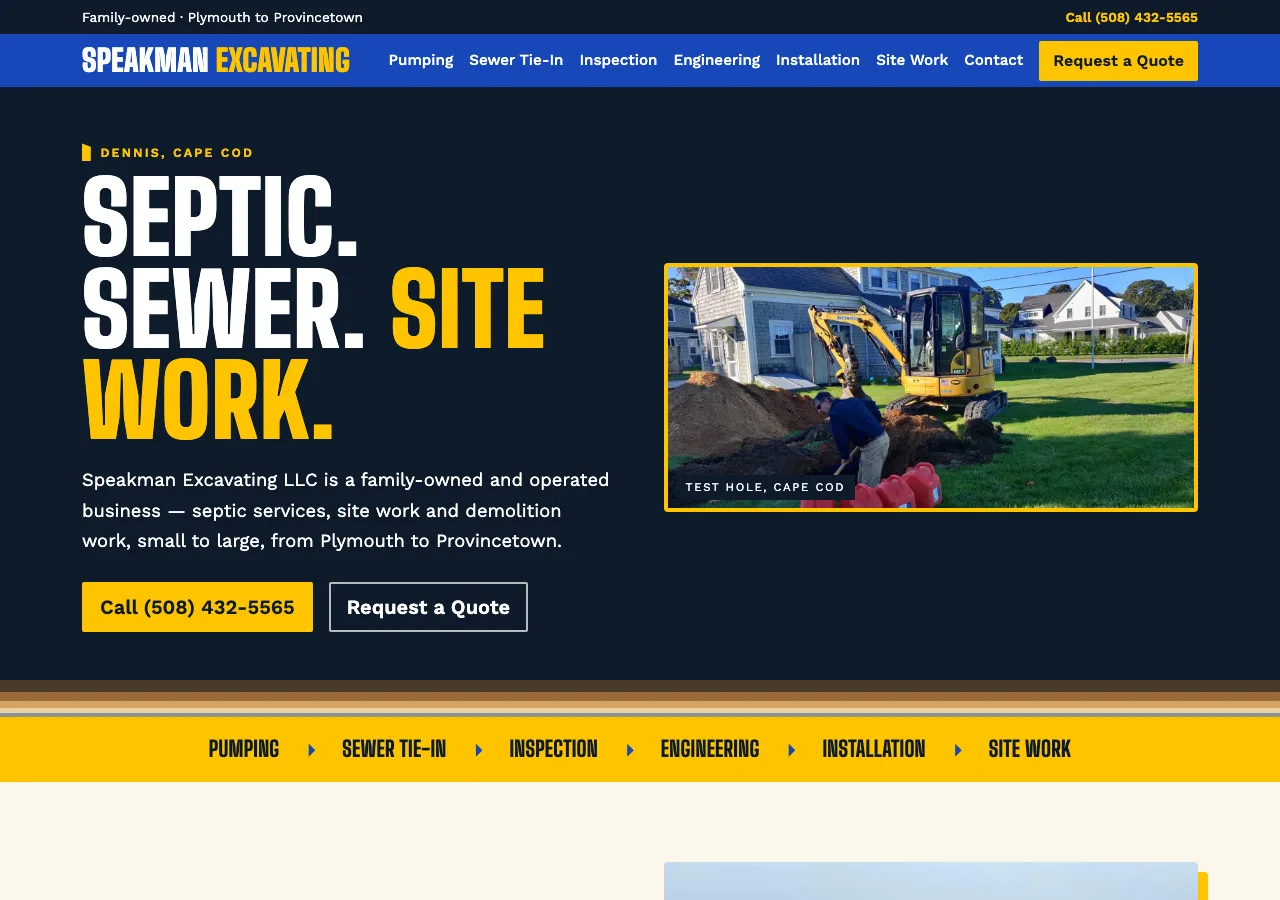 Speakman Excavating &mdash; your new site