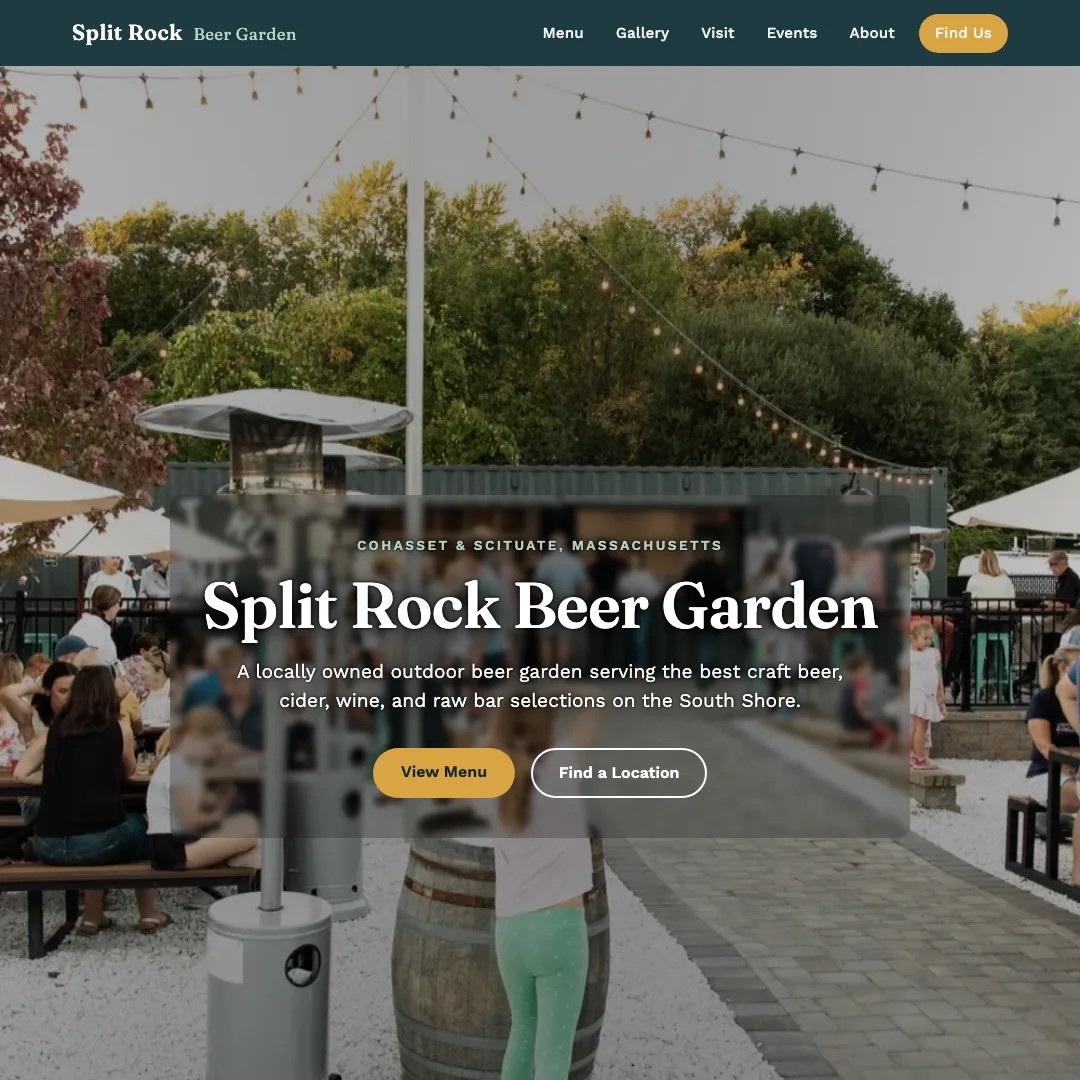 Split Rock Beer Garden — new site by Wicked Fast Web
