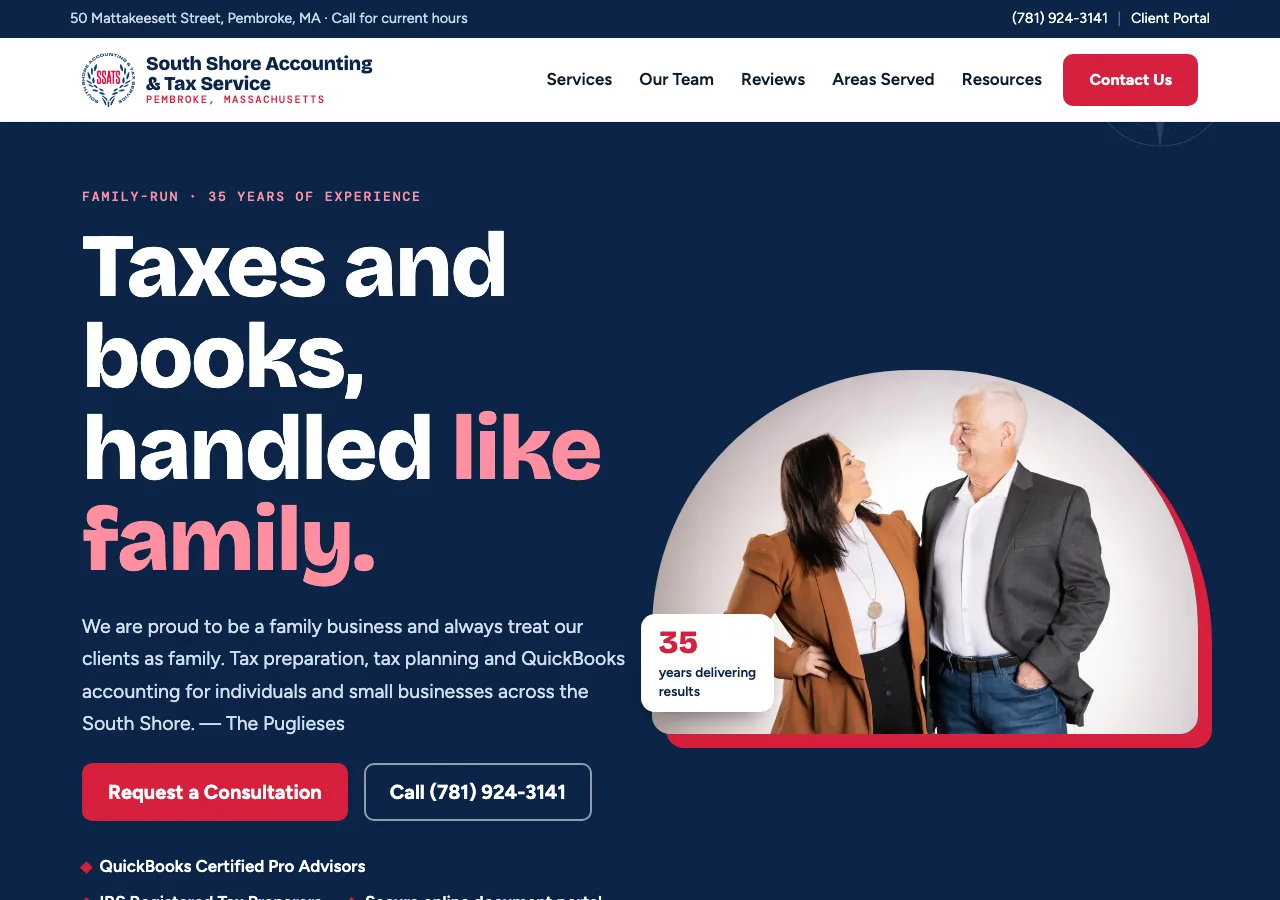 South Shore Accounting and Tax Services — new site by Wicked Fast Web