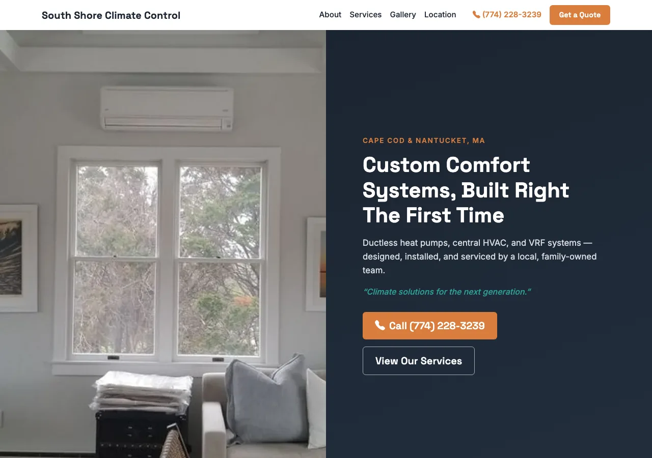 South Shore Climate Control Inc — new site
