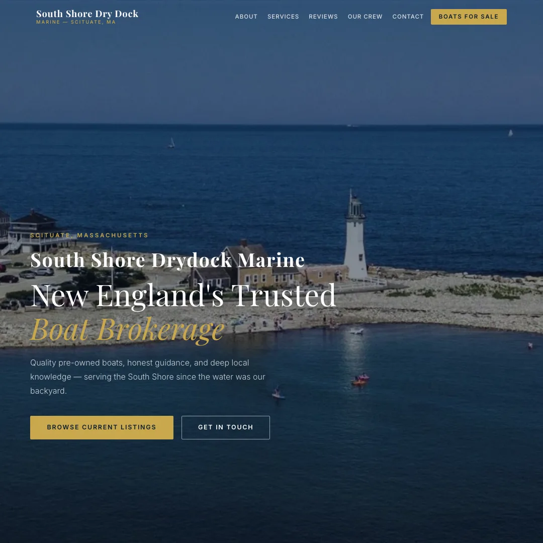 South Shore Drydock Marine — new site by Wicked Fast Web