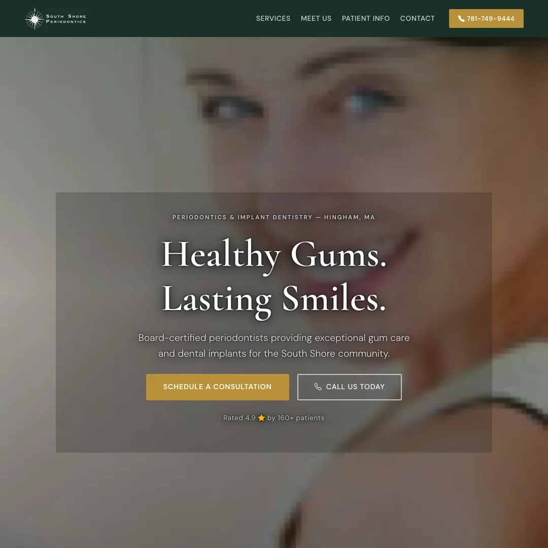 South Shore Periodontics — new site by Wicked Fast Web