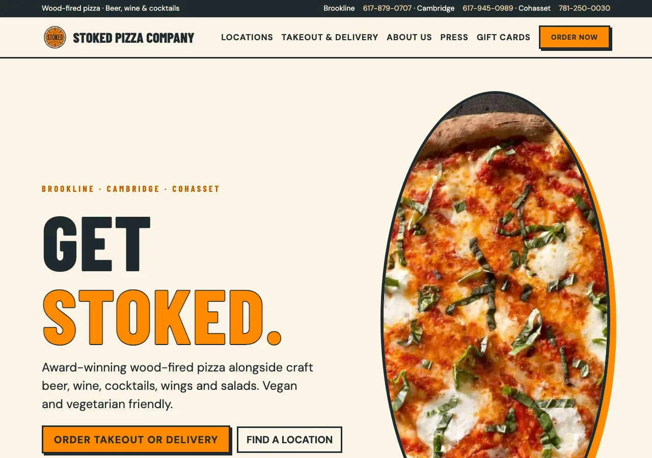 Stoked Pizza Company — new site by Wicked Fast Web