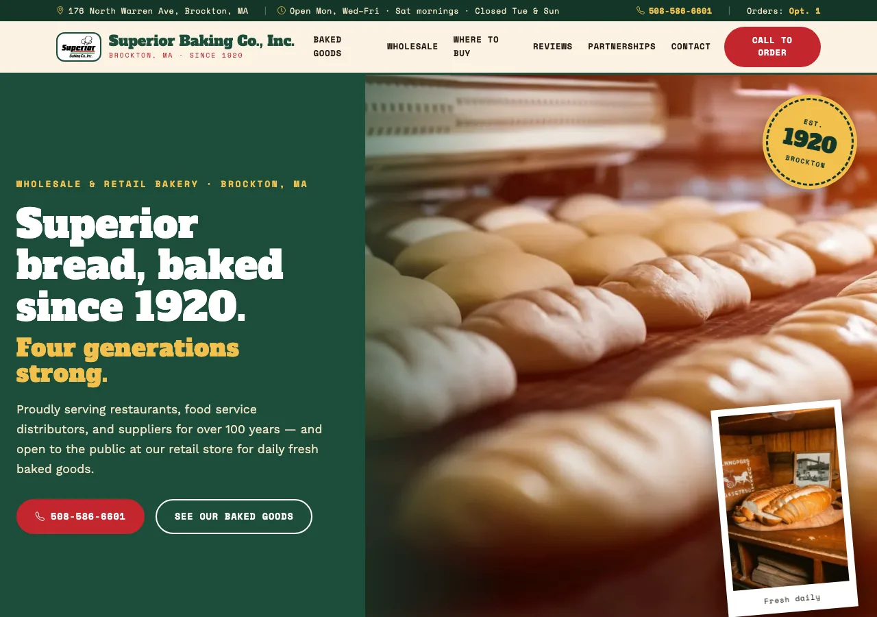 Superior Baking Co., Inc. — new site by Wicked Fast Web