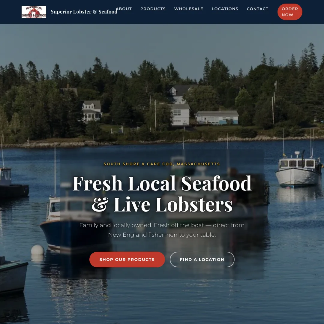 Superior Lobster & Seafood — new site by Wicked Fast Web