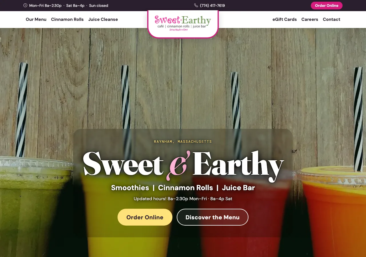 Sweet & Earthy — new site by Wicked Fast Web