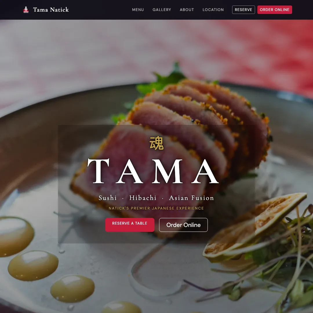 Tama Sushi & Hibachi — new site by Wicked Fast Web