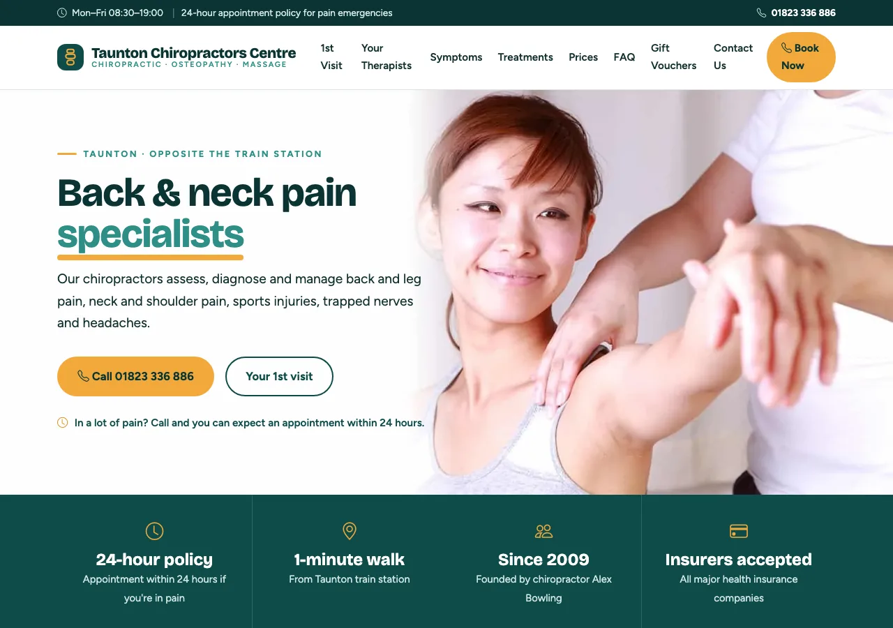 Taunton Chiropractors Centre — new site by Wicked Fast Web