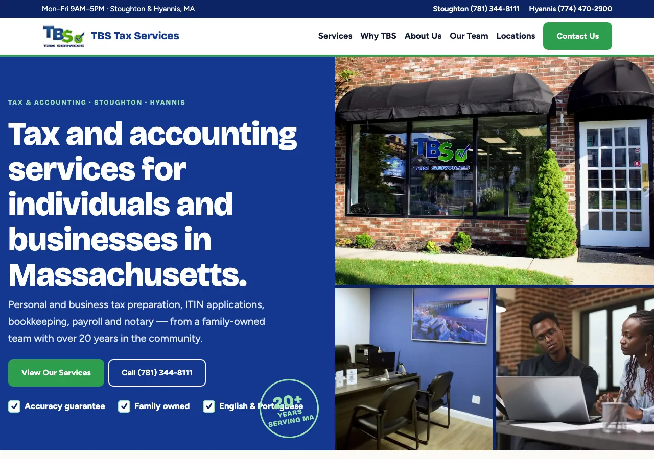 TBS Tax Services — new site by Wicked Fast Web