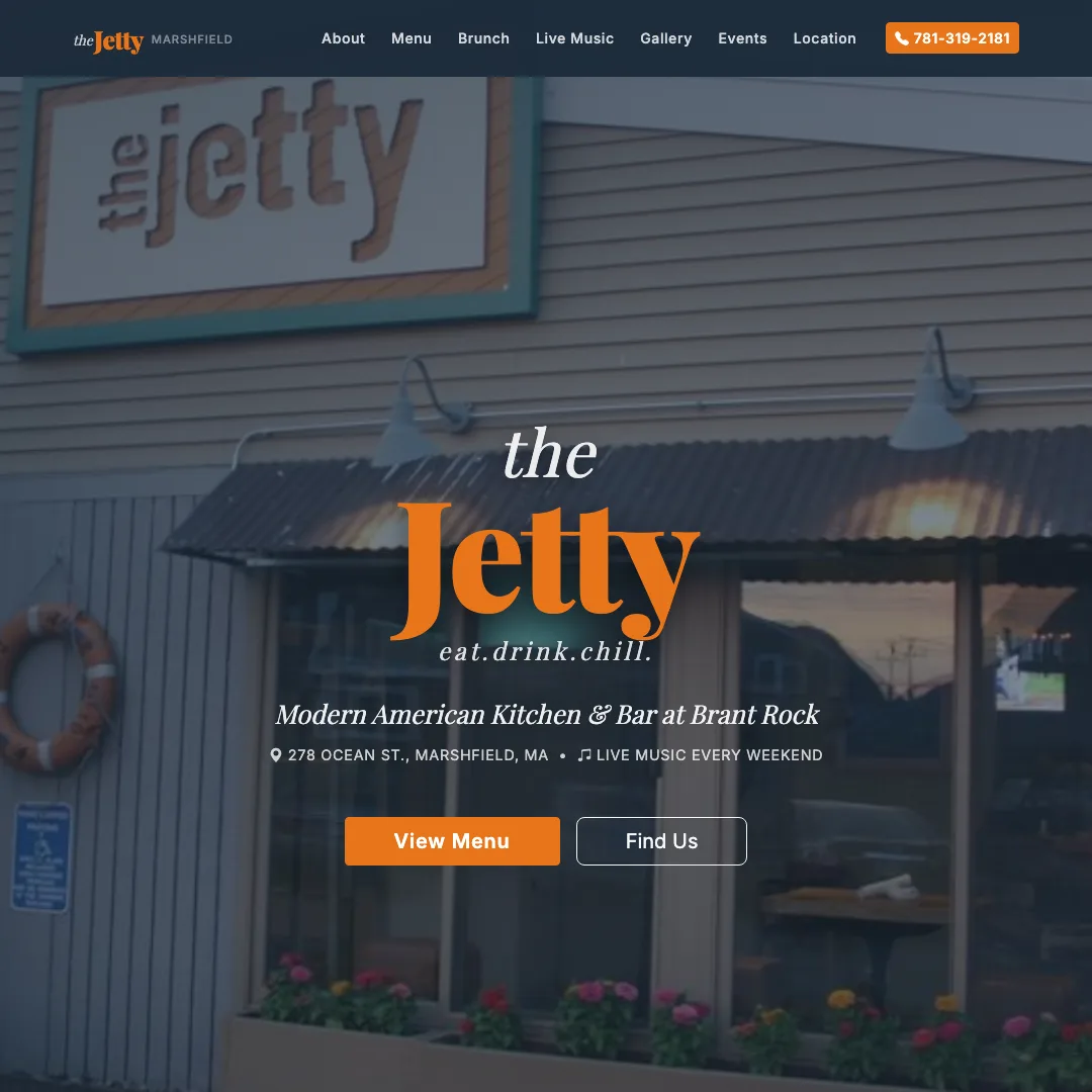 The Jetty Marshfield — new site by Wicked Fast Web