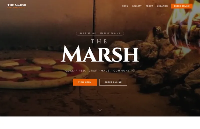 The Marsh Coal Fired Pizza — new site by Wicked Fast Web