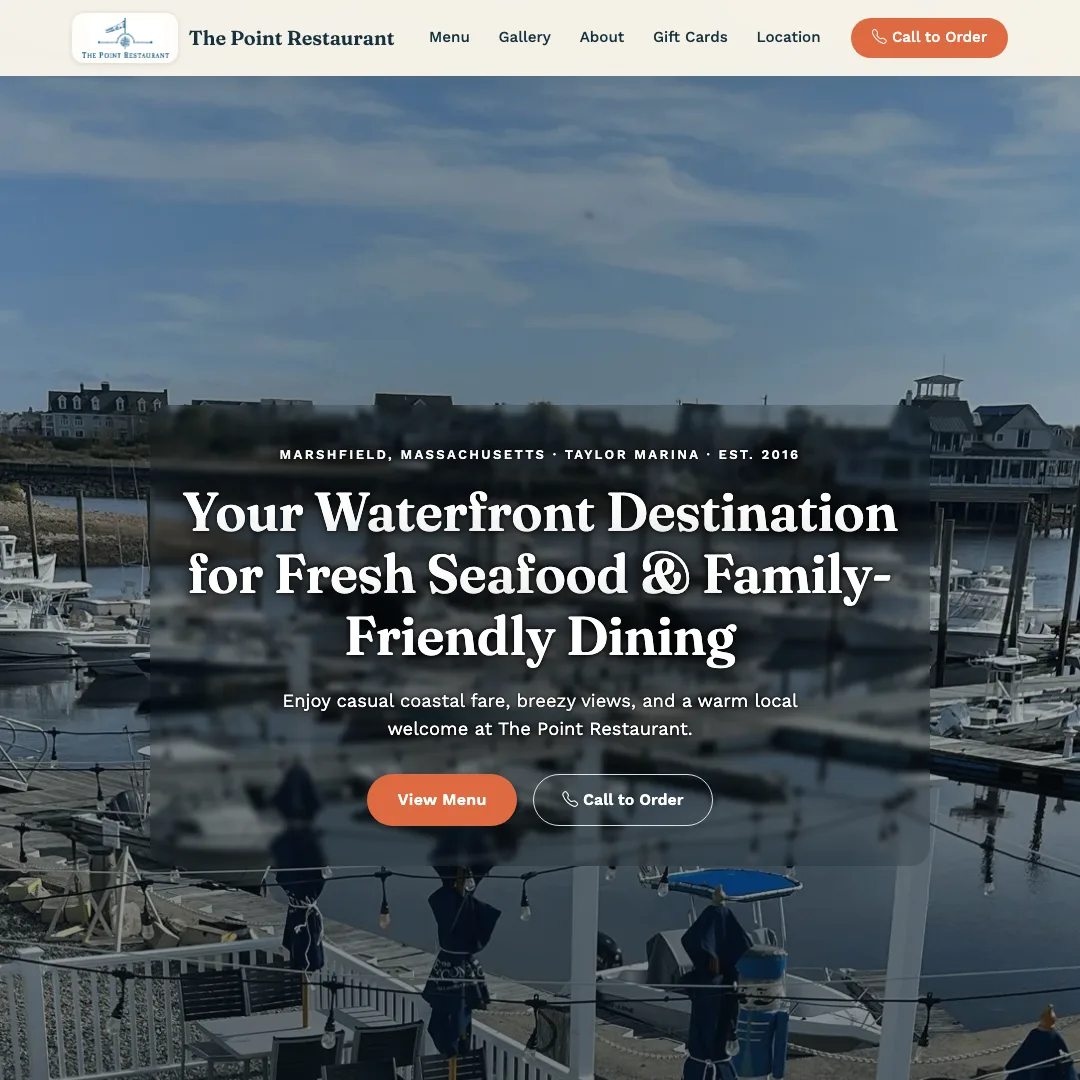 The Point Restaurant — new site by Wicked Fast Web