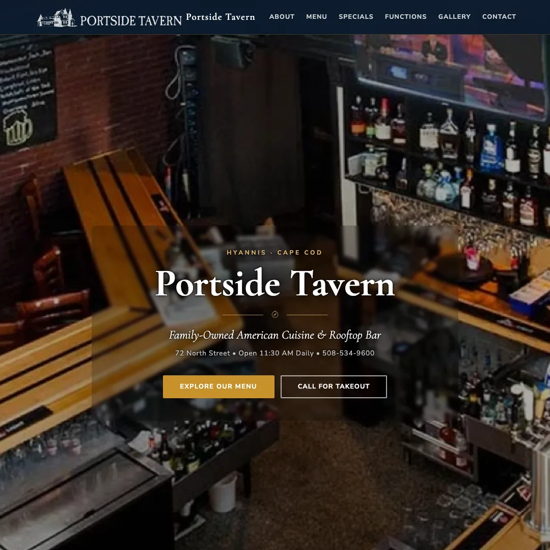 Portside Tavern — new site by Wicked Fast Web