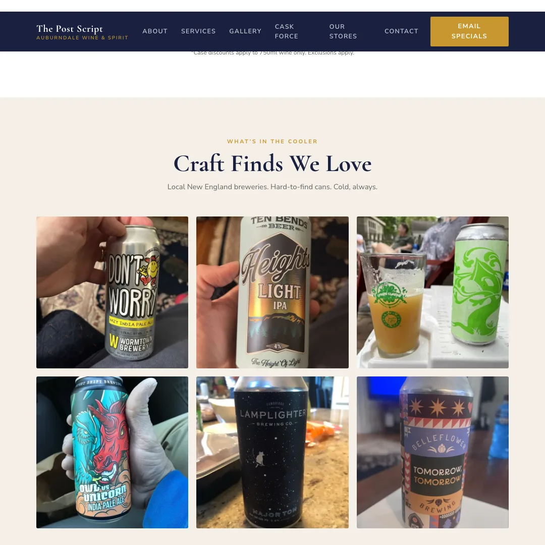 The Post Script - Auburndale Wine & Spirit — new site by Wicked Fast Web