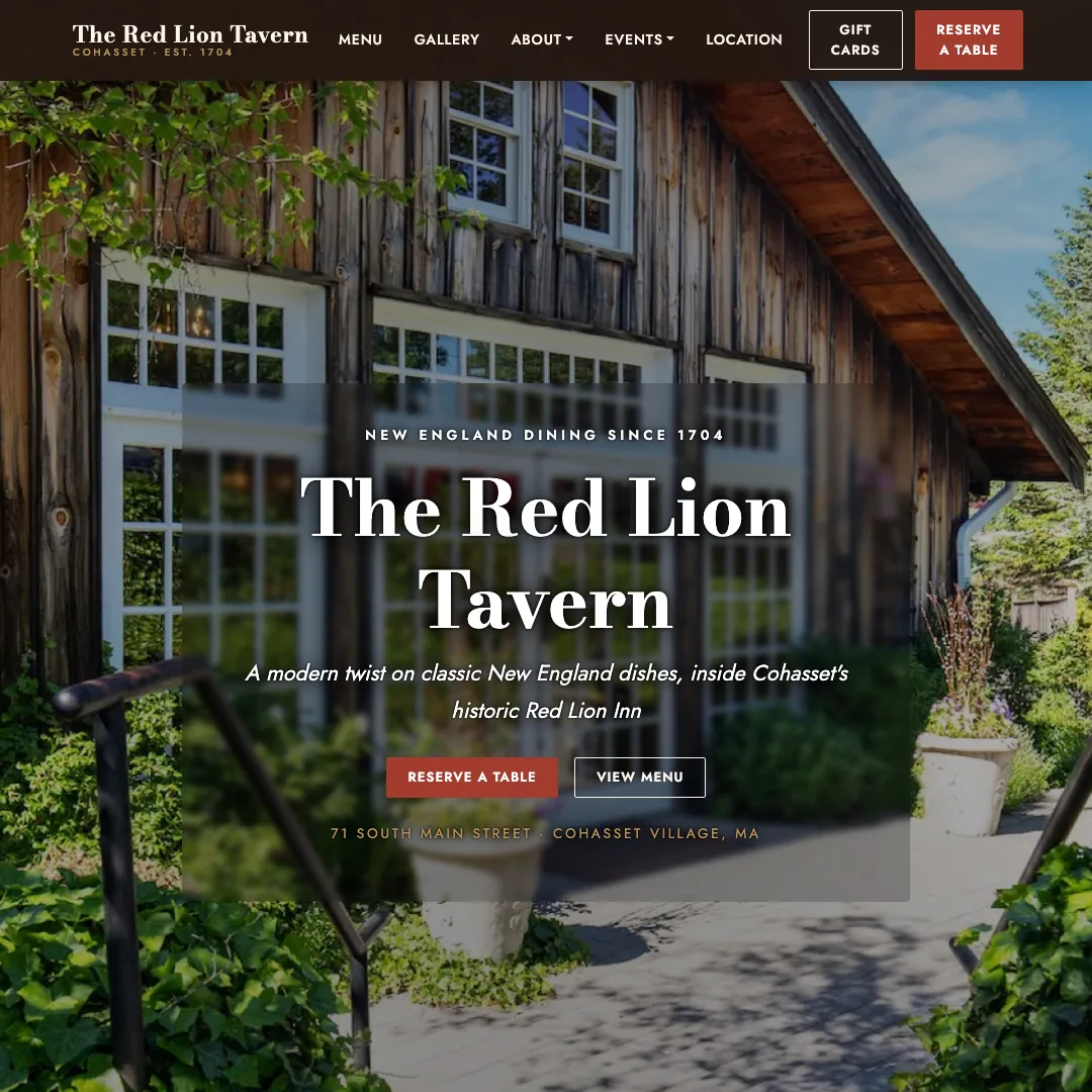 The Red Lion Tavern — new site by Wicked Fast Web