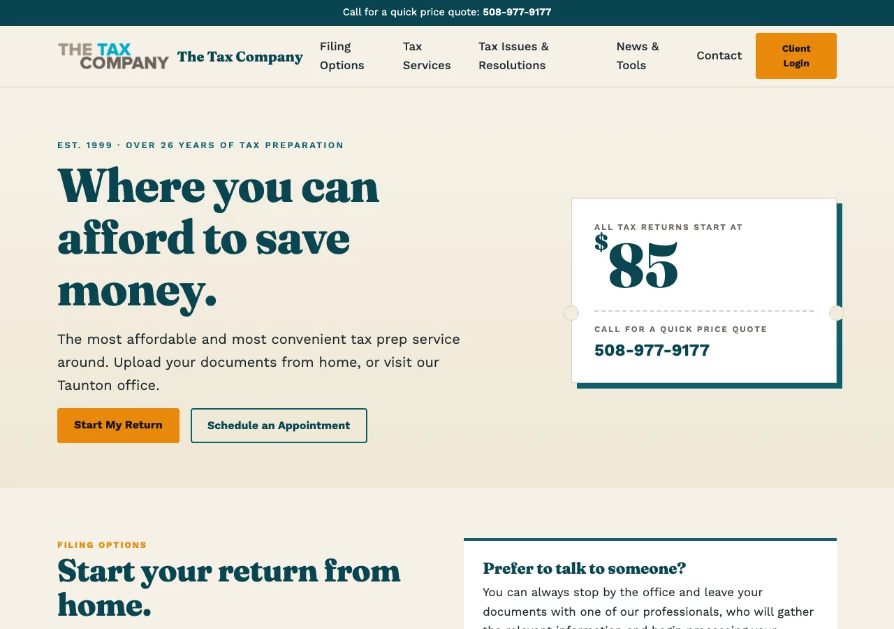 The Tax Company — new site by Wicked Fast Web
