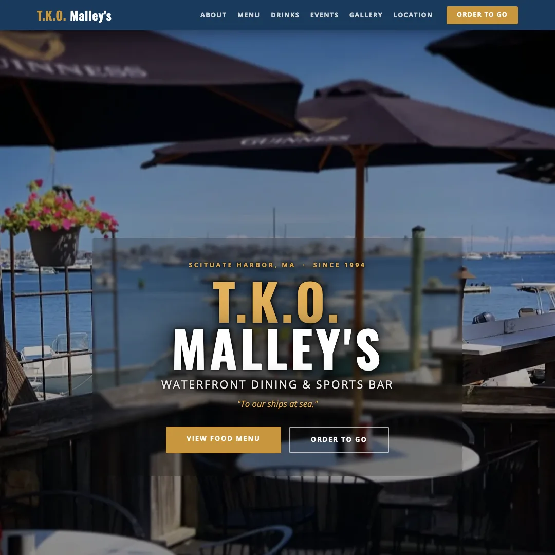 T.K.O. Malley's — new site by Wicked Fast Web