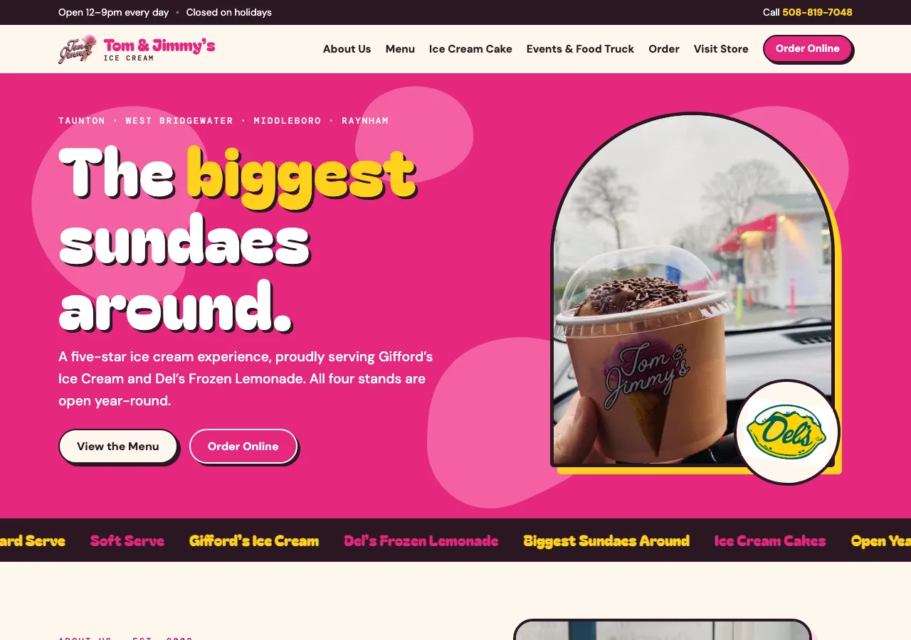 Tom & Jimmy's Ice Cream &mdash; your new site