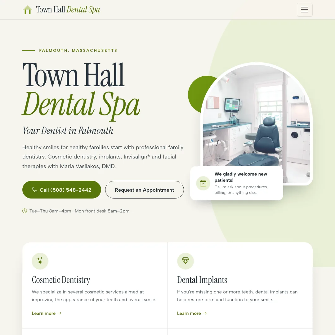 Town Hall Dental Spa — new site