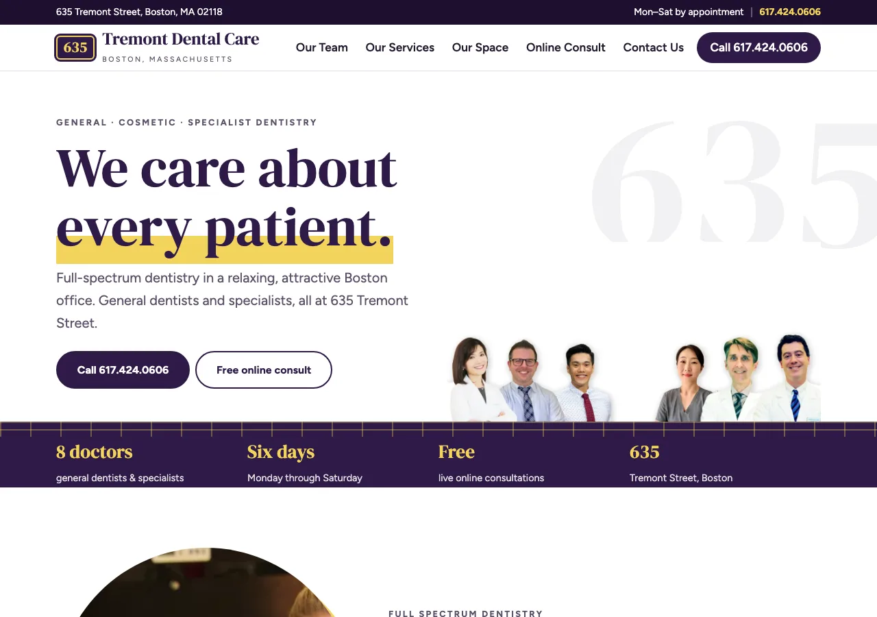 Tremont Dental Care — new site by Wicked Fast Web