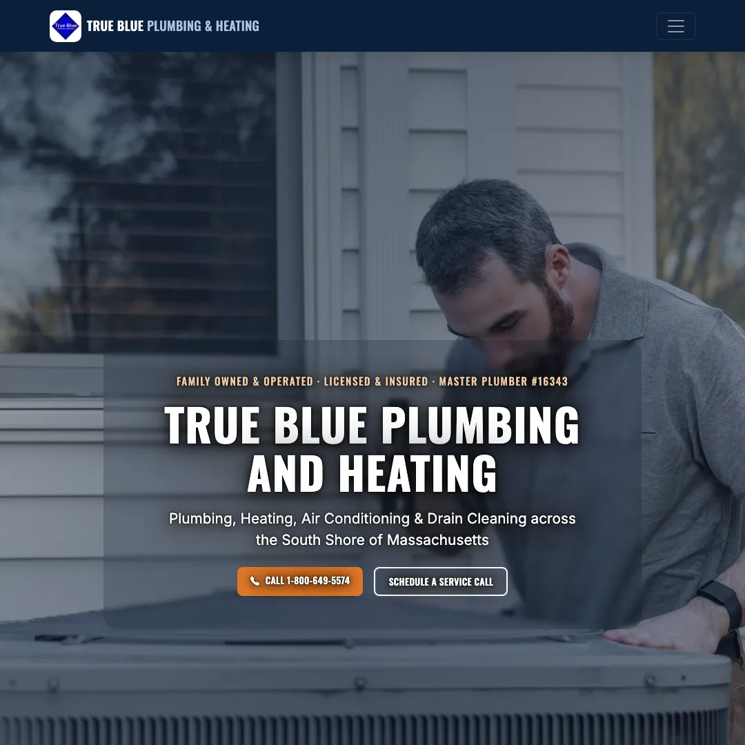 True Blue Plumbing and Heating — new site by Wicked Fast Web