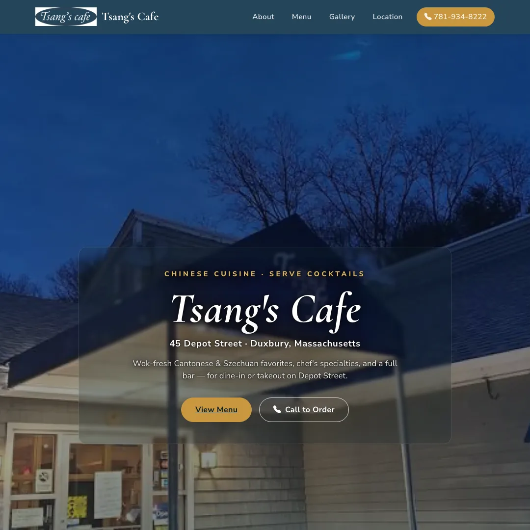 Tsang's Cafe — new site by Wicked Fast Web