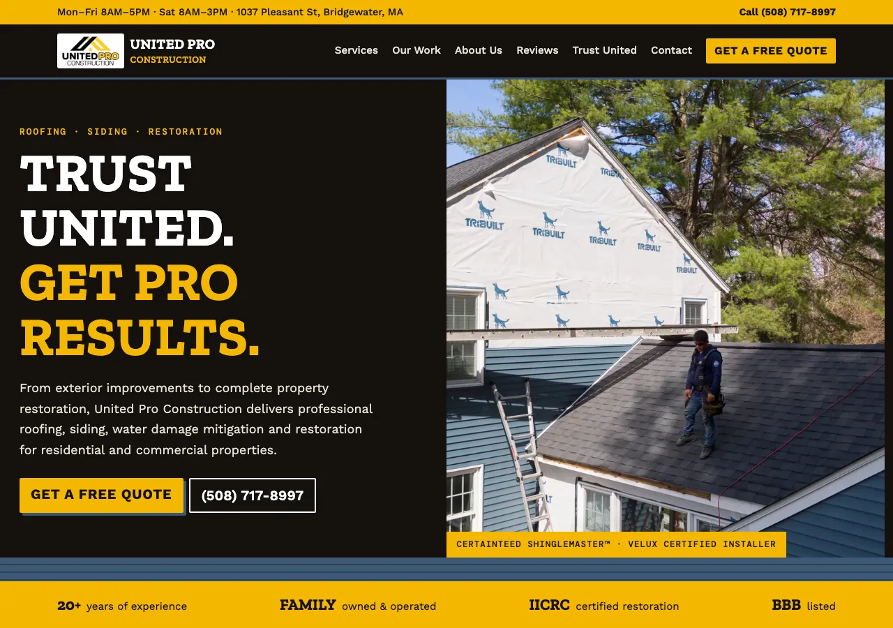 United Pro Construction &mdash; your new site