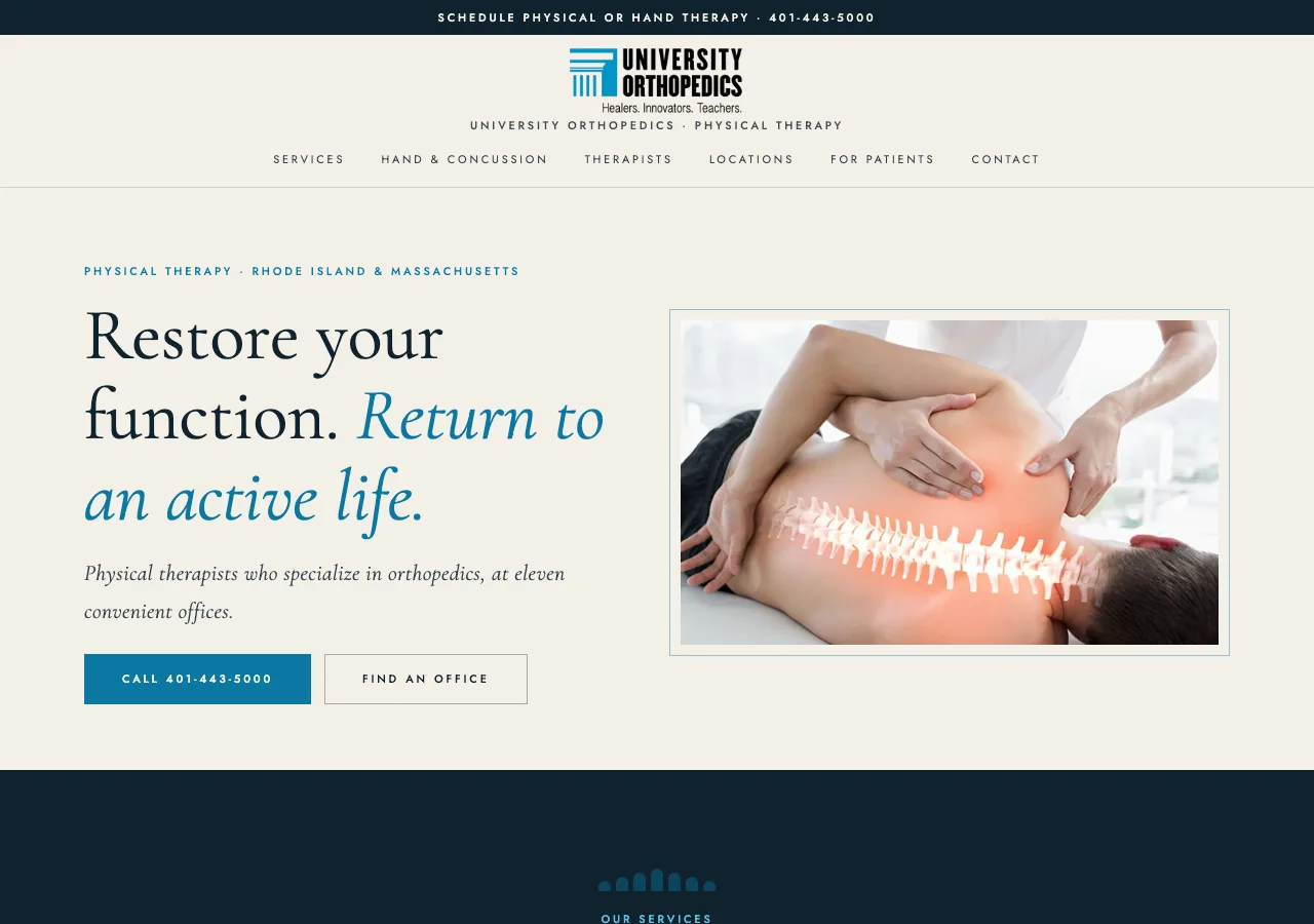 University Orthopedics Physical Therapy &mdash; your new site