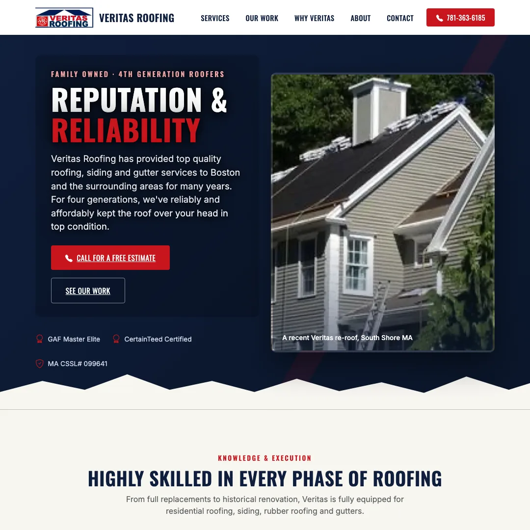 Veritas Roofing — new site