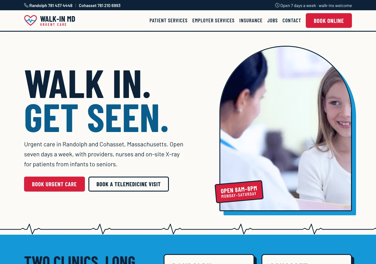 Walk-In MD Urgent Care — new site by Wicked Fast Web