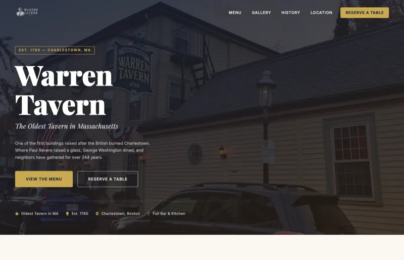 Warren Tavern — new Wicked Fast site